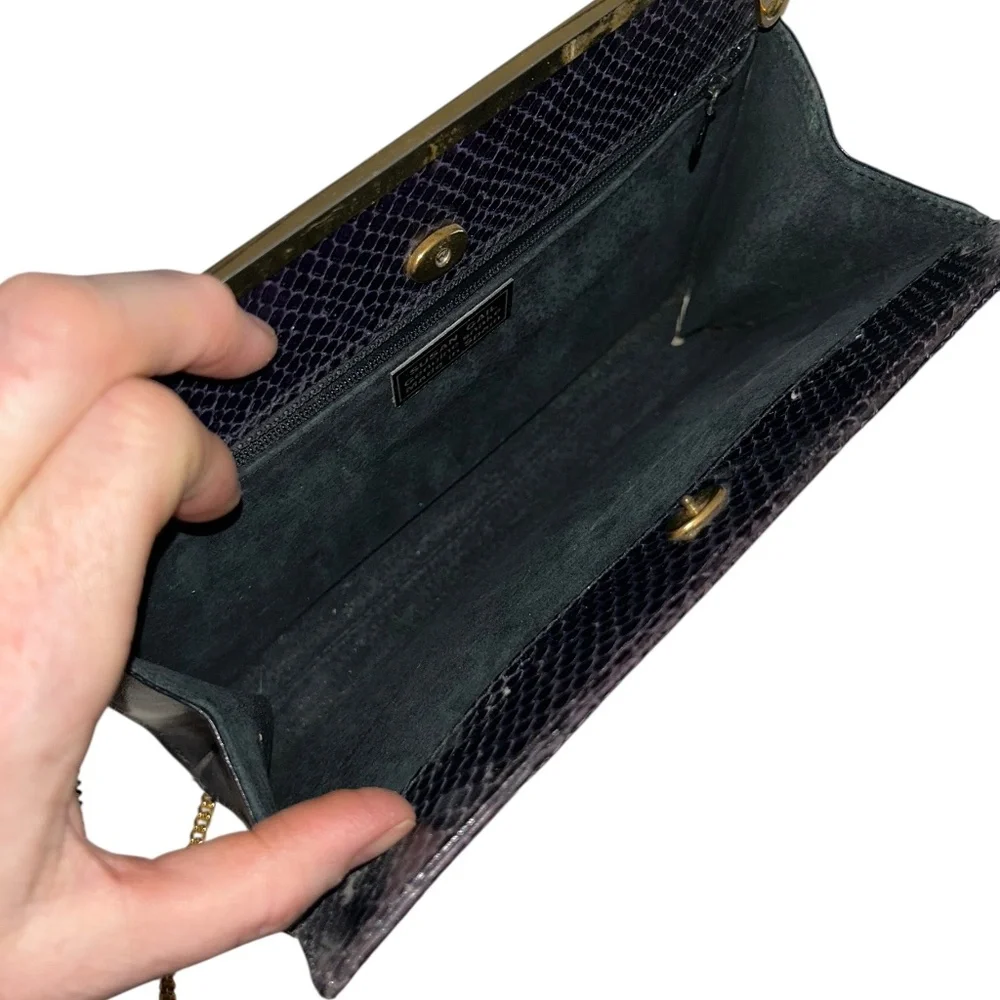 Susan Gail Real Snakeskin black Audrey Hepburn vintage bag purse